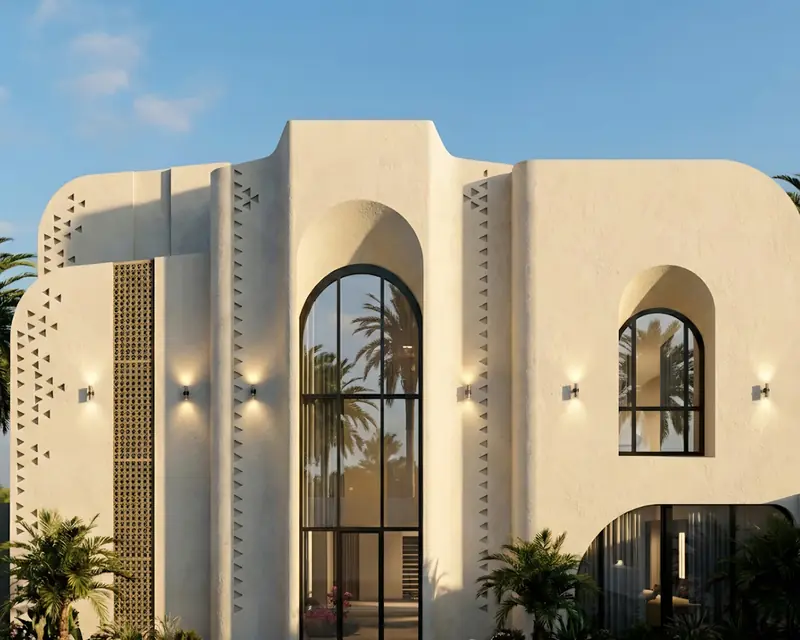 تصميم واجهة فيلا راقية - بيزك ستوديو ديزاين 2