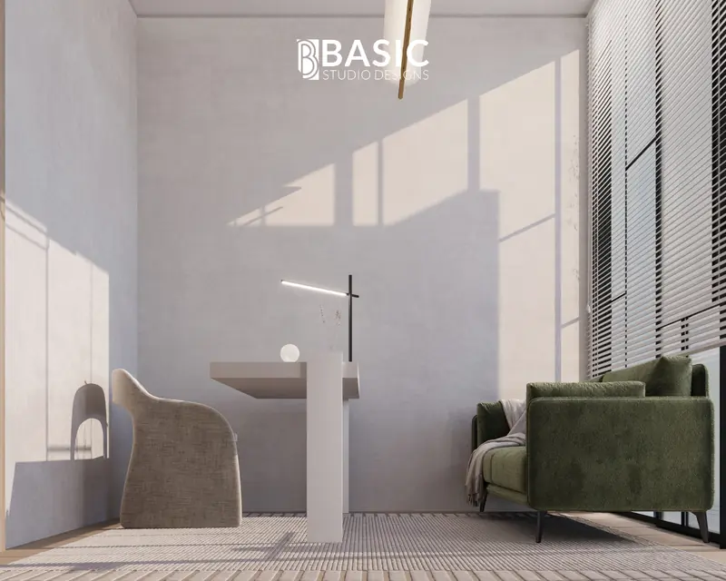تصميم غرفة مكتب منزلي - بيزك ستوديو ديزاين 4