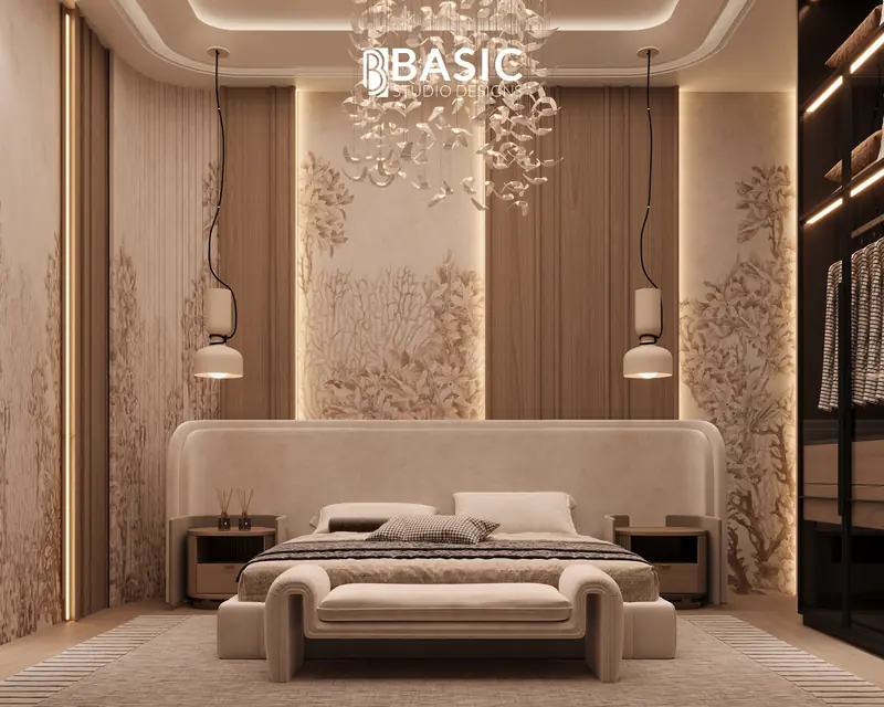 تصميم غرفة نوم رئيسية مع حمام - بيزك ستوديو ديزاين 2