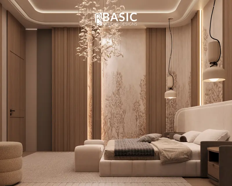 تصميم غرفة نوم رئيسية مع حمام - بيزك ستوديو ديزاين 3